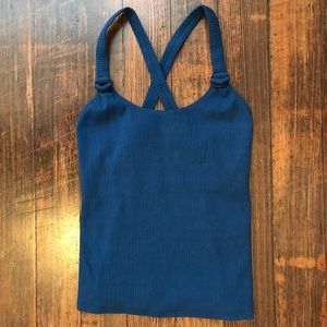 NEW Free People Movement ribbed blue tank top XS